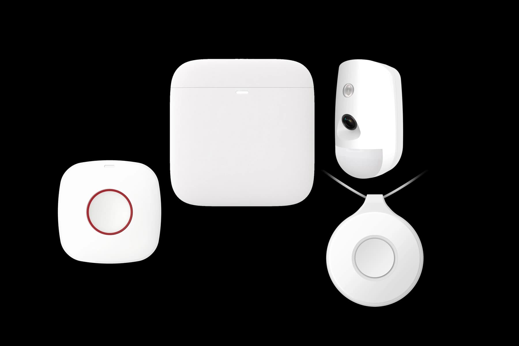 HushCare safety pack with control panel, PIR camera and panic buttons