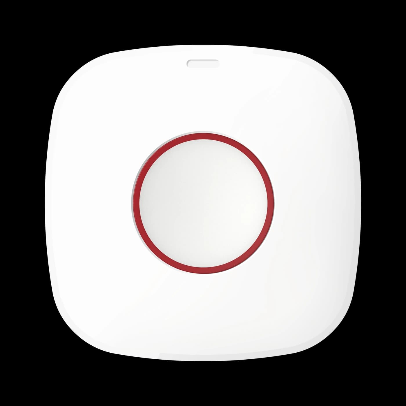 White wall panic button with red ring
